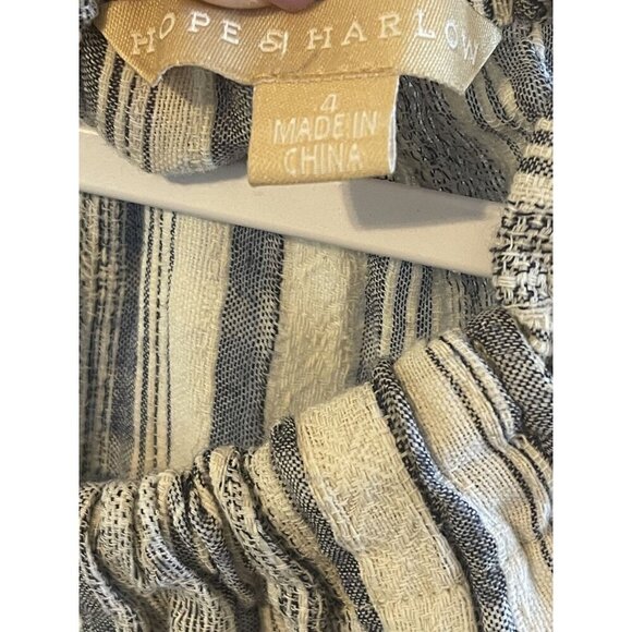 Hope and Harlow Halter Shift Dress 4 Stripe Boho Floral Embroidered Crochet Lace - Picture 7 of 7